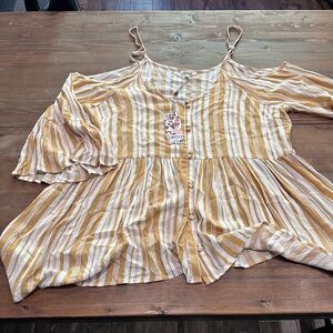 Yellow blouse, babydoll fit